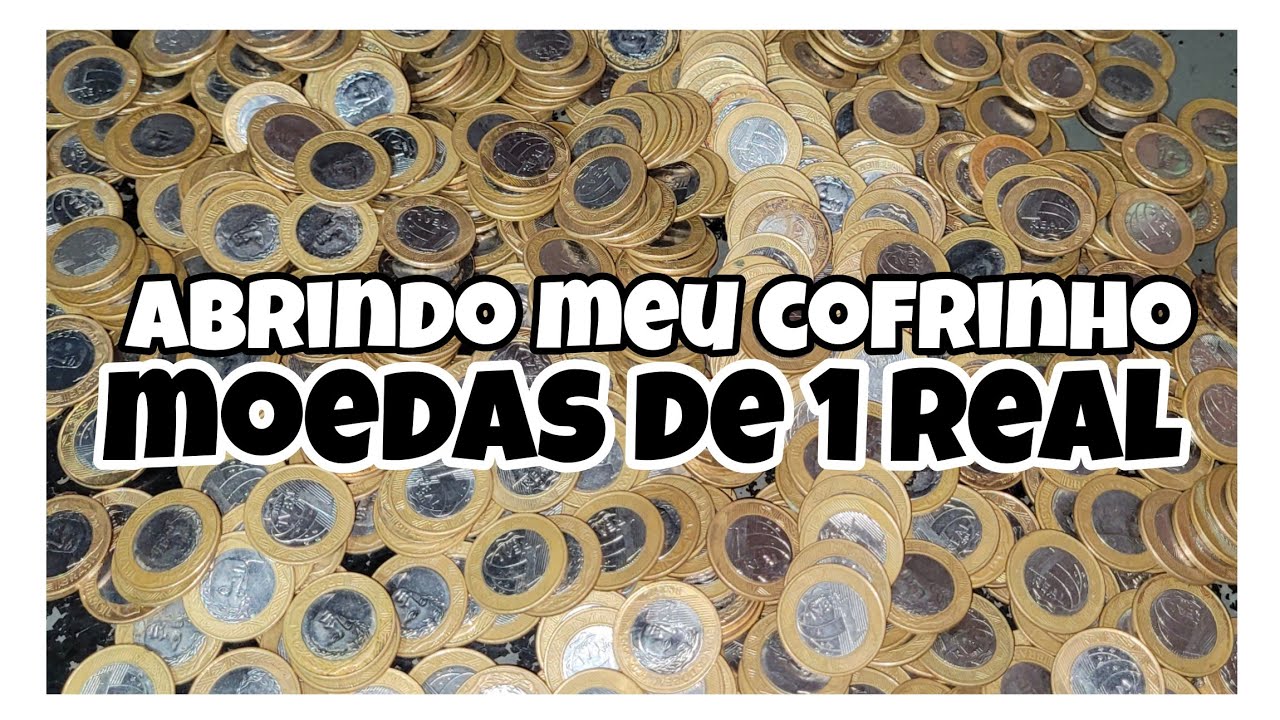 EXPERIMENTE JUNTAR MOEDAS DE 1 REAL E VEJA OQUE ACONTECE ABRINDO MEU COFRINHO DE MOEDAS DE 1 REAL