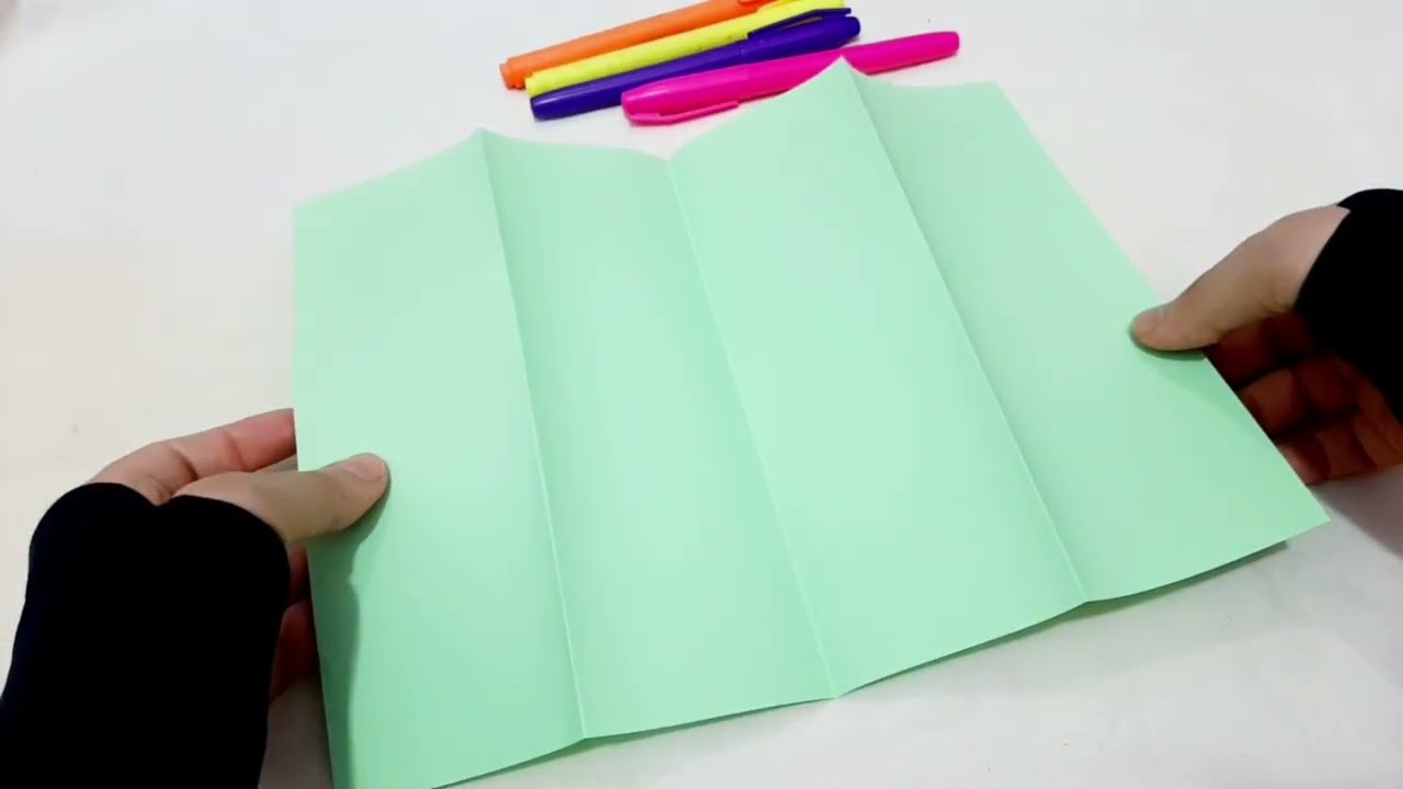 شكلها تحفة بعد ماخلصت🎨 أسهل مطوية مش هتحتاجى صمغ وبورقة واحدة بس!