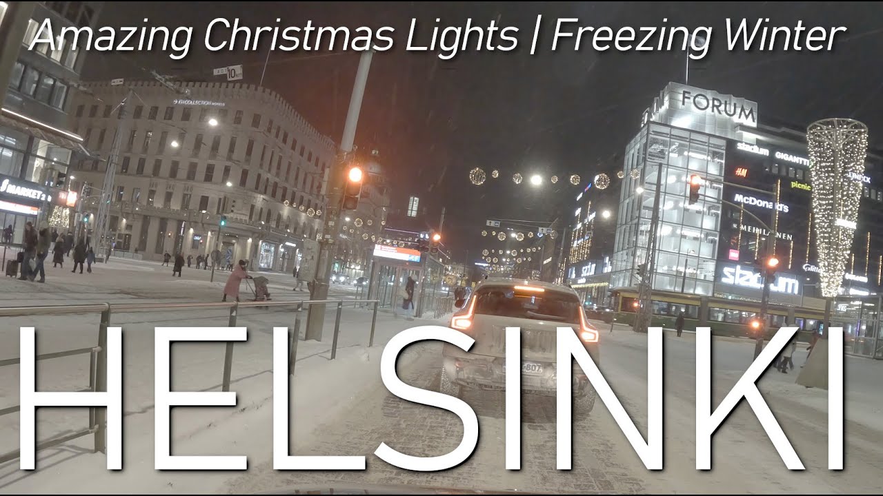 Helsinki City | Amazing Christmas Lights | Freezing Winter