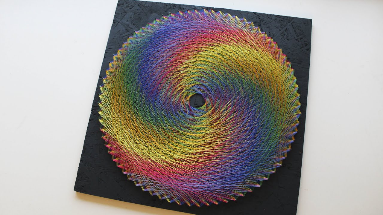 rainbow string art timelapse