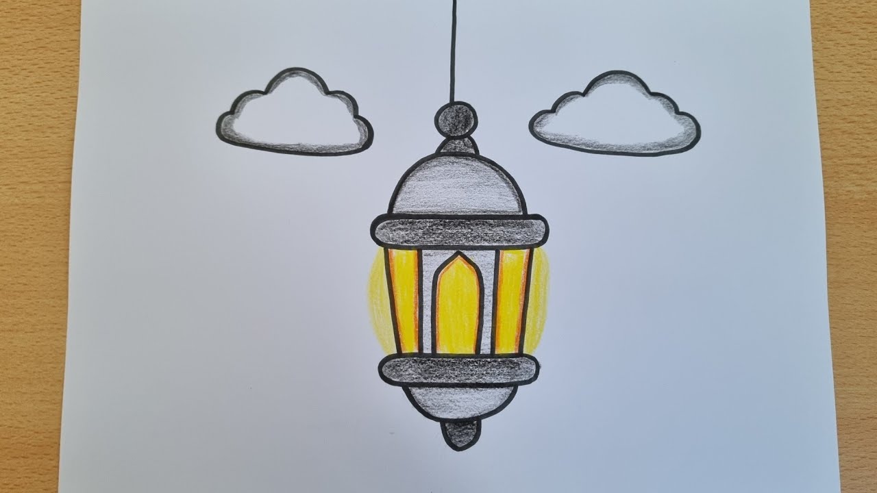 رسم فانوس/رسم فانوس رمضان/رسم رمضان/رسم سهل للاطفال 