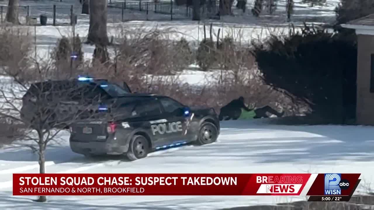 Police chase in Brookfield ends with arrest after stolen Wauwatosa squad car crash