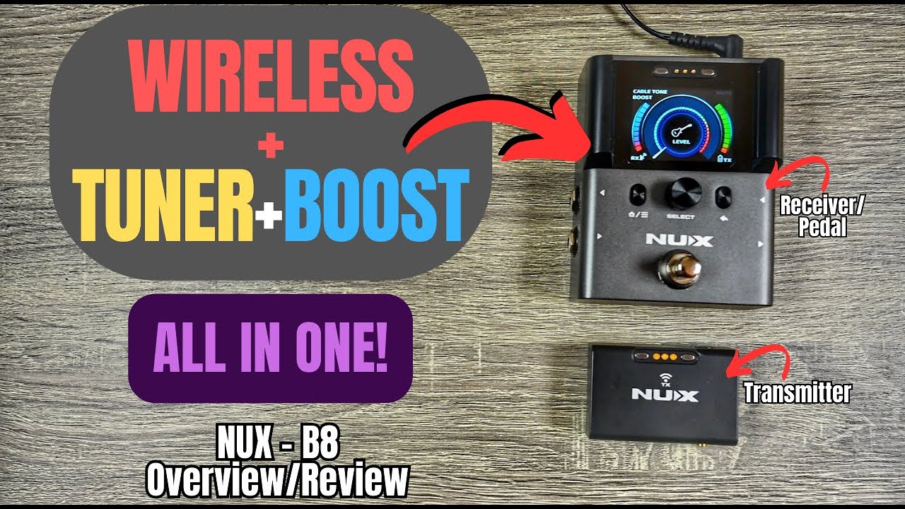 БЕСПРОВОДНОЙ + ТЮНЕР + ПЕДАЛЬ BOOST В ОДНОМ! Демо/обзор Nux B-8