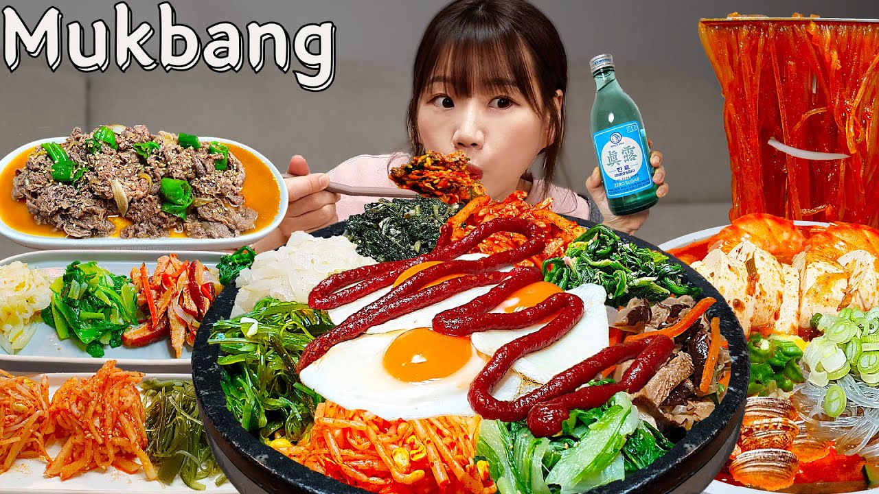 Sub)Real Mukbang- Самая популярная корейская еда в мире😋 Пибимбап Пульгоги🍳Мягкое рагу из тофу🔥 ASMR