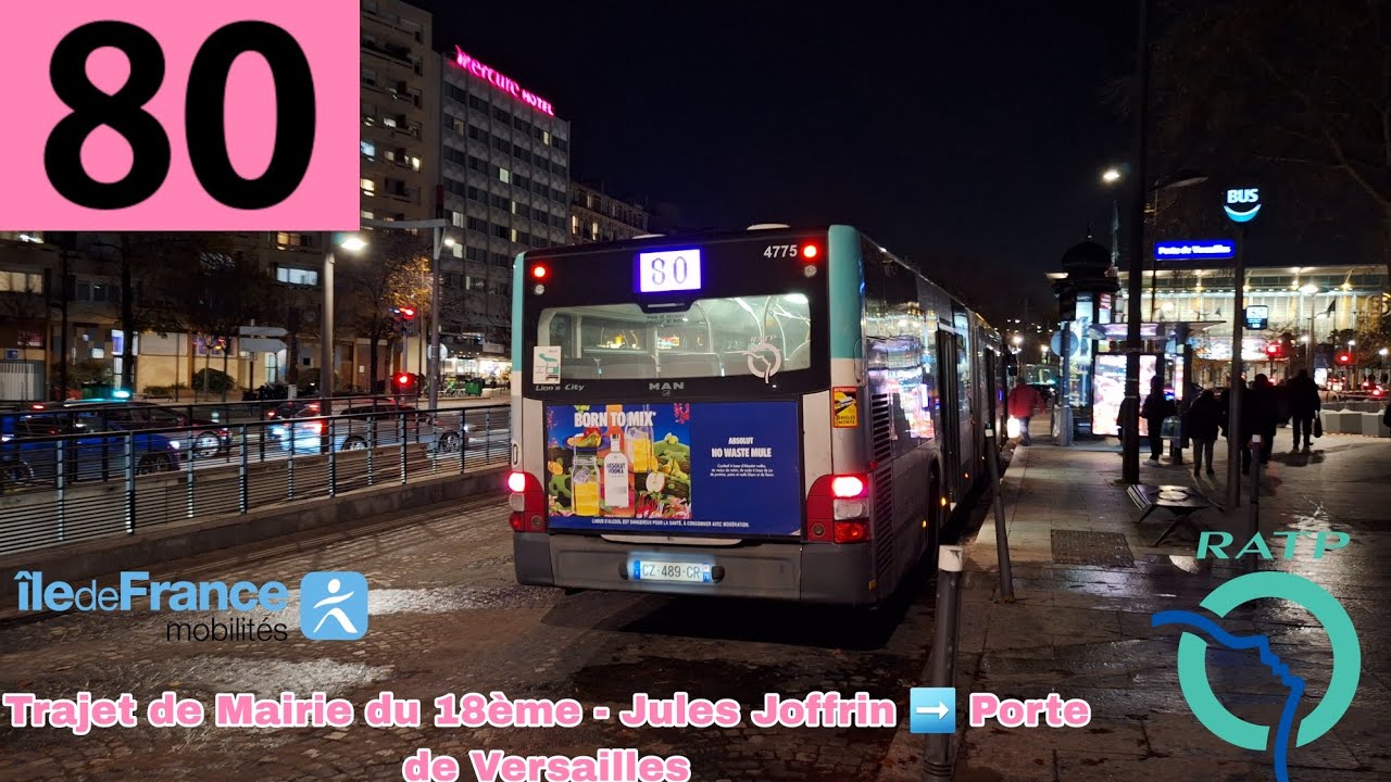 🚍BUS 80 (RATP) : Trajet à bord d'un MAN Lion's City G N⁰4775 (Toute la ligne en Trajet Complet)