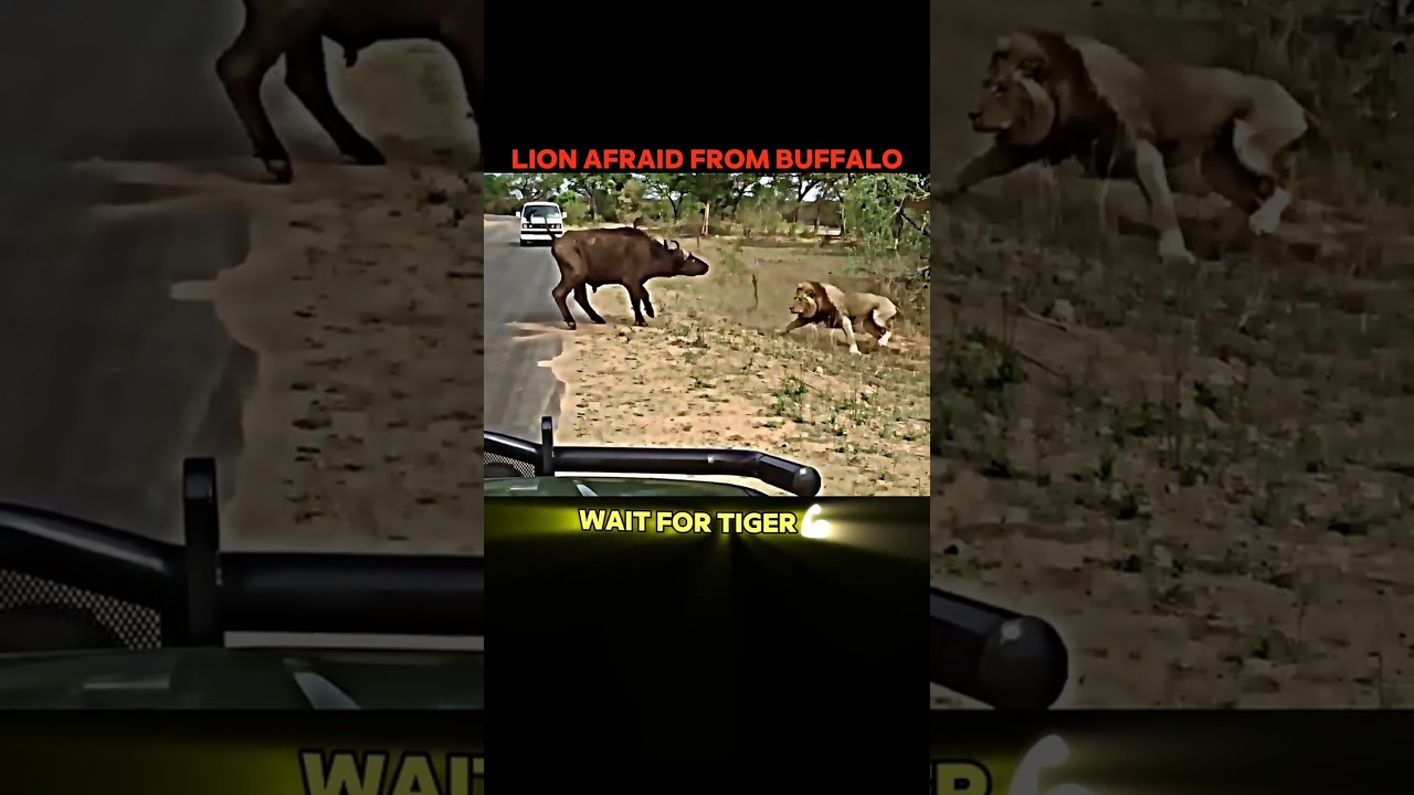 Lion vs Tiger🤯👑 #trending #shorts #animals #lion #tiger #buffalo #king #sigma