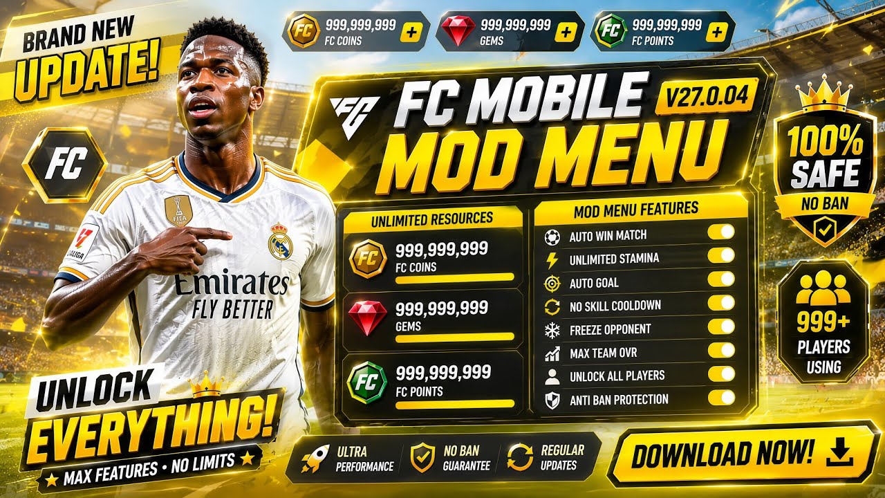 FC Mobile Мод Меню | Бесконечные деньги и скрипт | FC Mobile Mod Apk | FC Mobile 26 Мод Меню