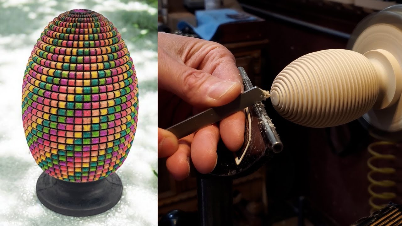 Woodturning | Basket Illusion Easter Egg