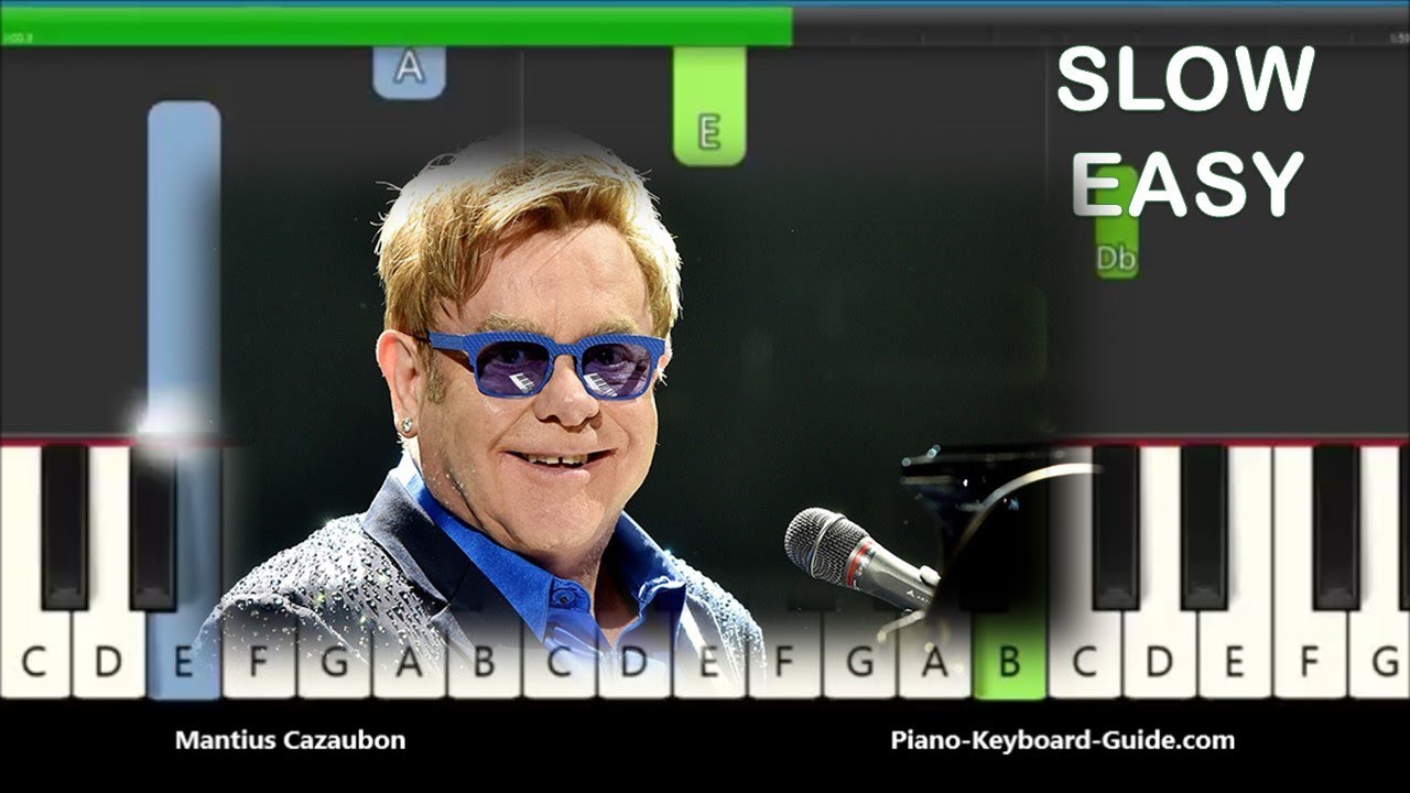 Elton John Candle In The Wind Slow Easy Piano Tutorial