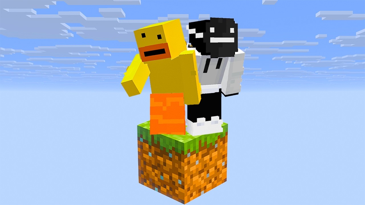 3 Aptal TEK BLOK'tan Başlayarak Minecraft'ı Bitiriyoruz I Bölüm 1