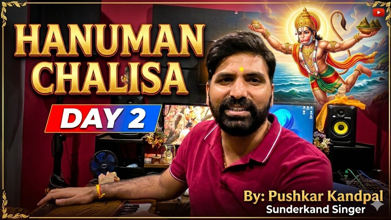 Hanuman Chalisa Day 2: Divine & Powerful Chanting by Pushkar Kandpal - Sunderkand Singer