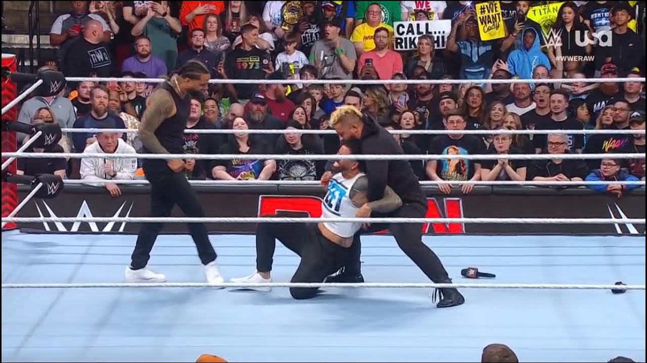 Jimmy Uso and Solo Sikoa attacks Jey - WWE RAW 3/18/2024