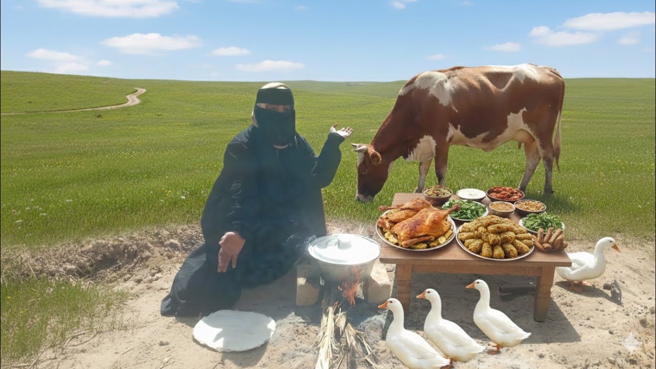 اول روتين ف الغيط بتاعي 🔥محشي علي الكانون وحياه الريف المصري روتين الهمه والنشاط واستقبال رمضان بفرح