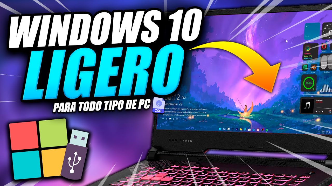 ⚡ EL MEJOR Windows 10 LITE EXTRA R&Aacute;PIDO 2024 😍 Mucho M&Aacute;S OPTIMIZADO 🚀