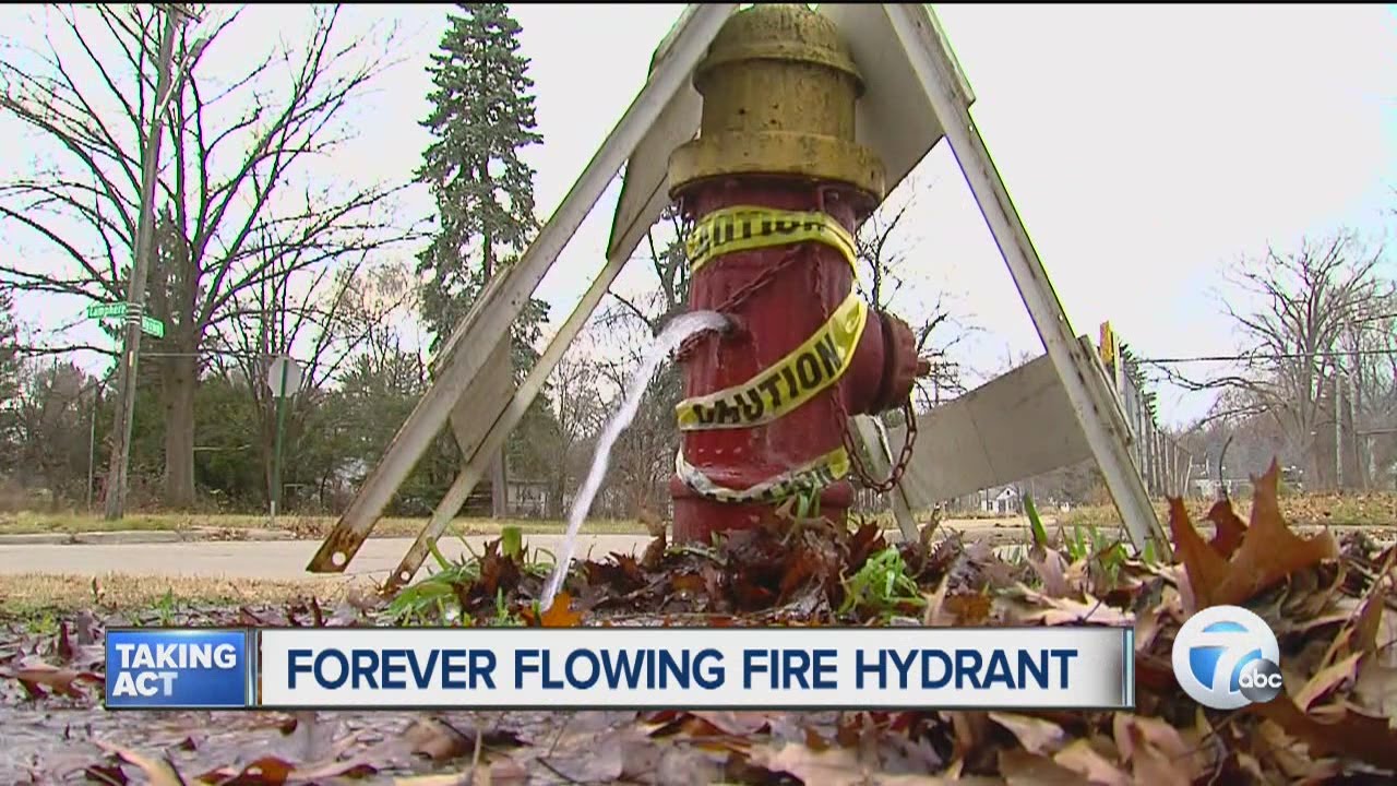 Broken hydrant keeps flowing