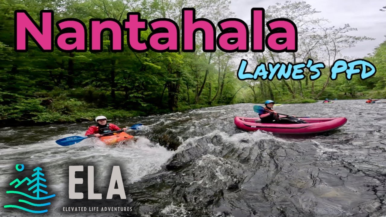 First time solo,  Layne kayaks Spud down Nantahala for PFD