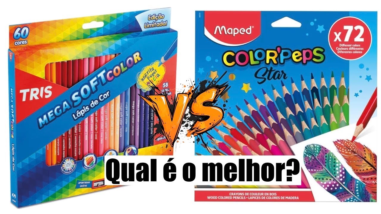 Tris Mega Soft Color VS Maped Color Peps - Qual deles é o melhor? Testando lápis de cor escolar
