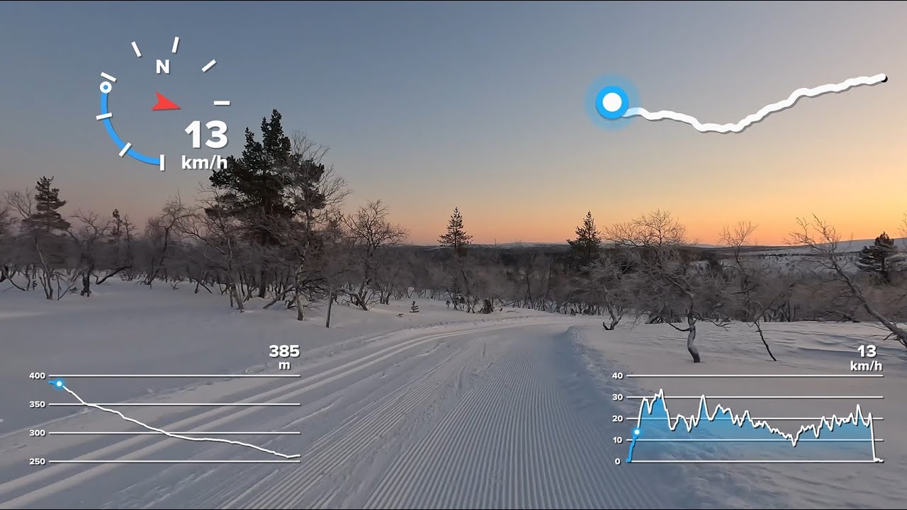 Saariselkä Kaunispää. Pitkä laskettelu Murtomaasuksilla Lapissa