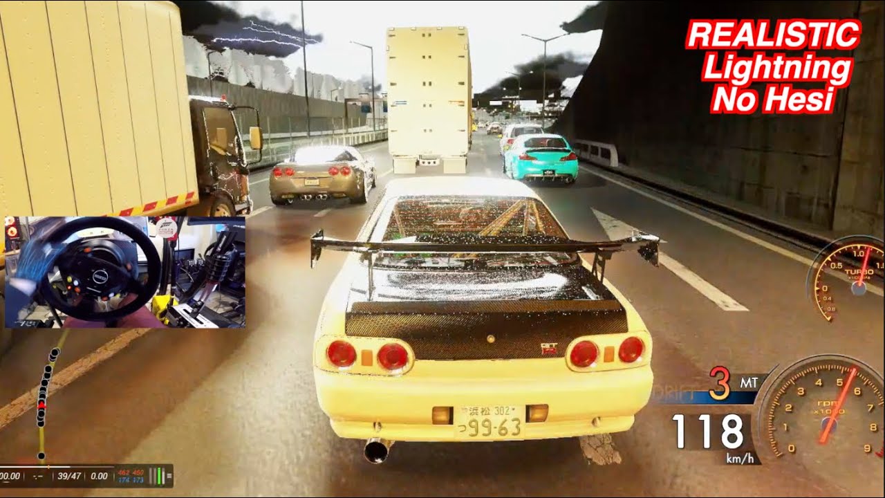 Most REALISTIC Lightning Storm EVER On No Hesi SERVER!! 750hp GTR Skyline R32
