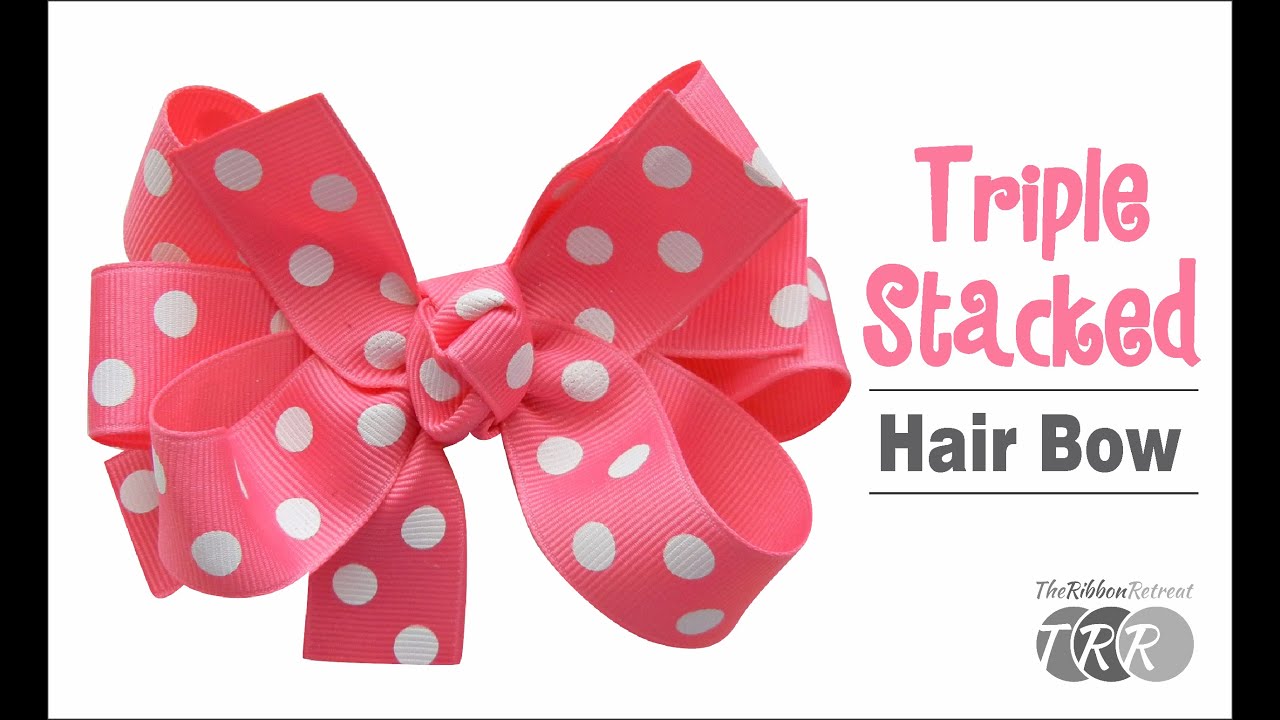 How to Make a Triple Stacked Hair Bow - TheRibbonRetreat.com