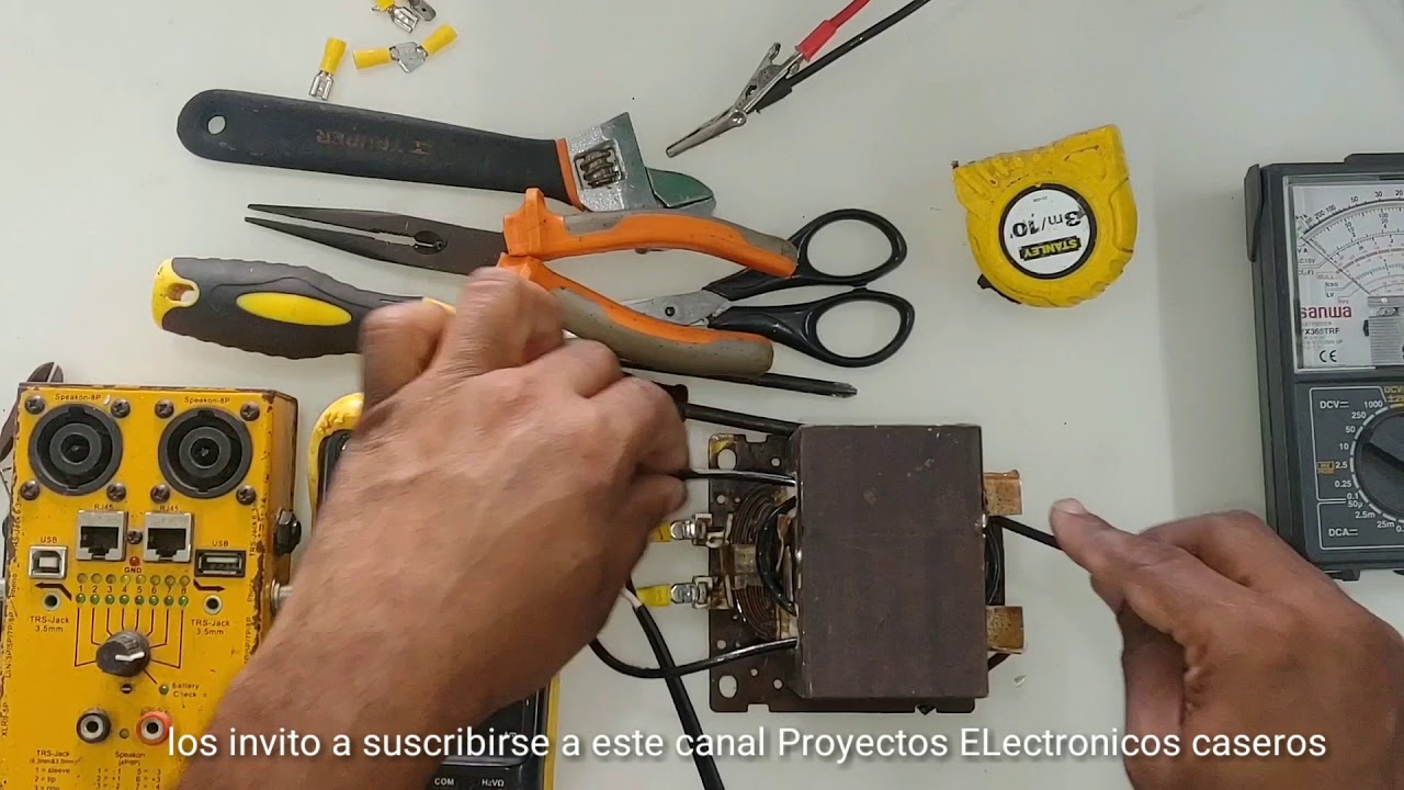 cargador para batería 13.5volt con ajuste corriente muy fácil tranformador de microhonda