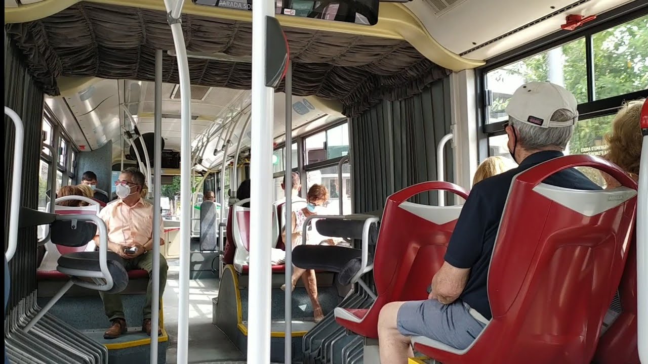Viajando autobús VanHool New AG300  8104 línea 92 EMT Valencia dirección a la Malva-Rosa  12/08/2021