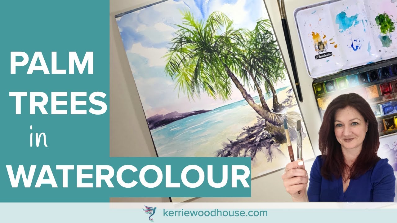 PALM TREES WATERCOLOUR PAINTING TUTORIAL