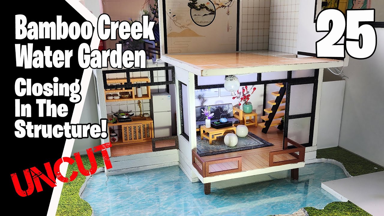 Bamboo Creek Water Garden Mini Dollhouse Build: Episode 25 – Interior Walls & Dock Railings!
