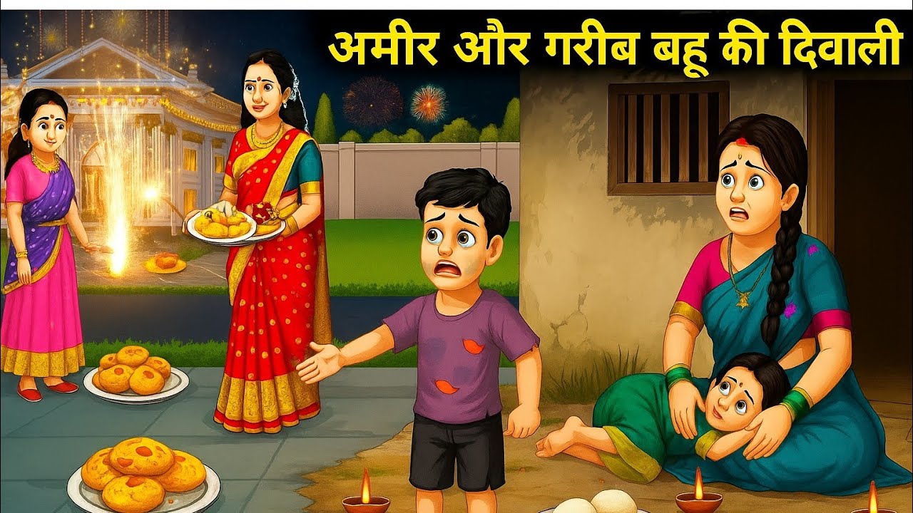 गरीब बहू की दीवाली vs अमीर बहू की दीवाली | gareeb bahu ki diwali vs ameer bahu ki diwali 🪔#cartoon 