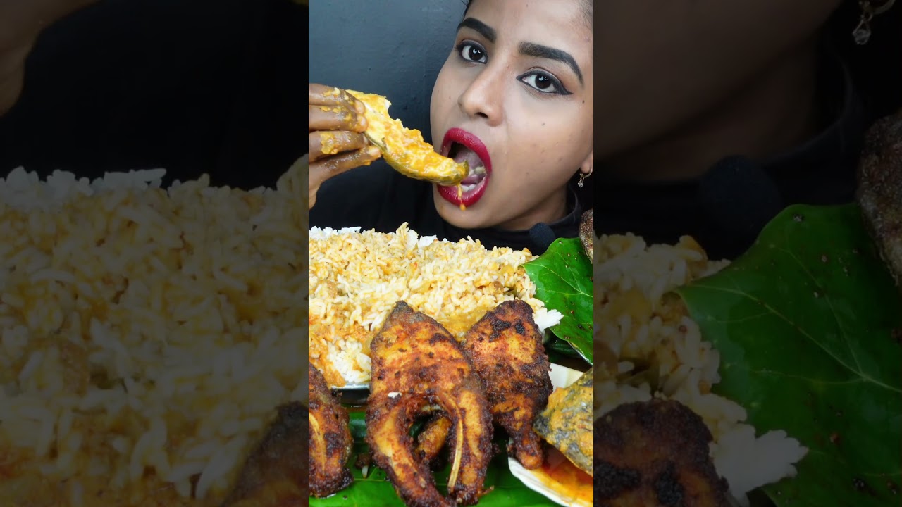 ASMR Eating Spicy Matka Fish Curry,Katla King Fish Fry Masala,Rice Big bites ASMR Eating Mukbang