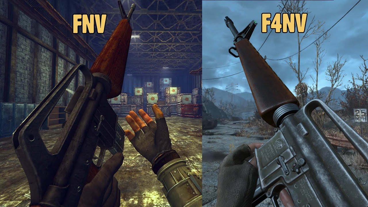Fallout New Vegas vs Fallout 4: New Vegas Weapons