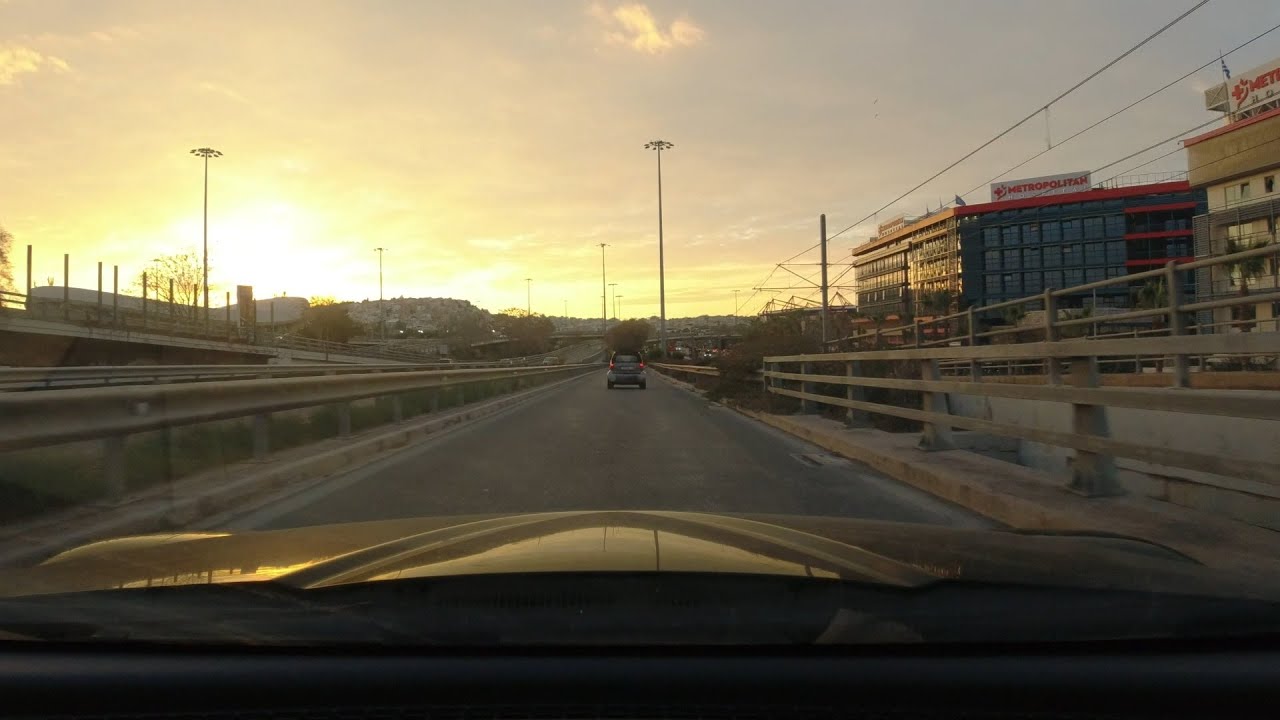 Driving in Athens, Greece. Leoforos Poseidonos.