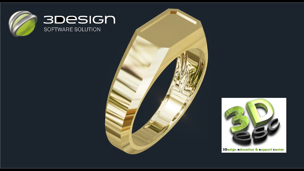 Creation of an emerald cut signet ring with 3Design