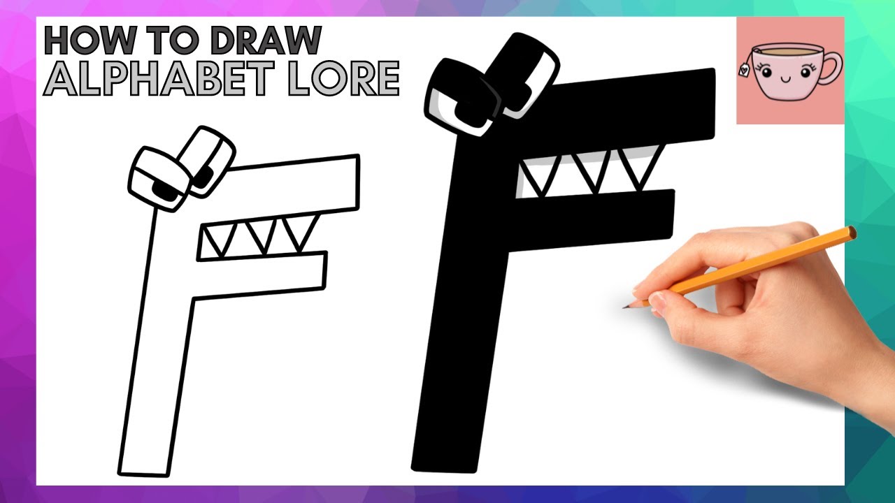 How To Draw Alphabet Lore - Letter F | Cute Easy Step By Step Drawing Tutorial