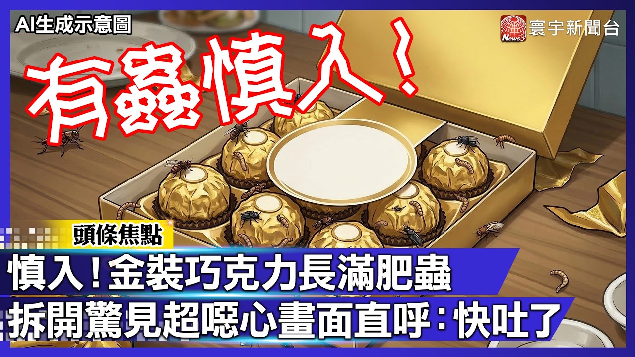 慎入！金裝巧克力長滿肥蟲 拆開驚見超噁心畫面直呼：快吐了｜#寰宇財經新聞