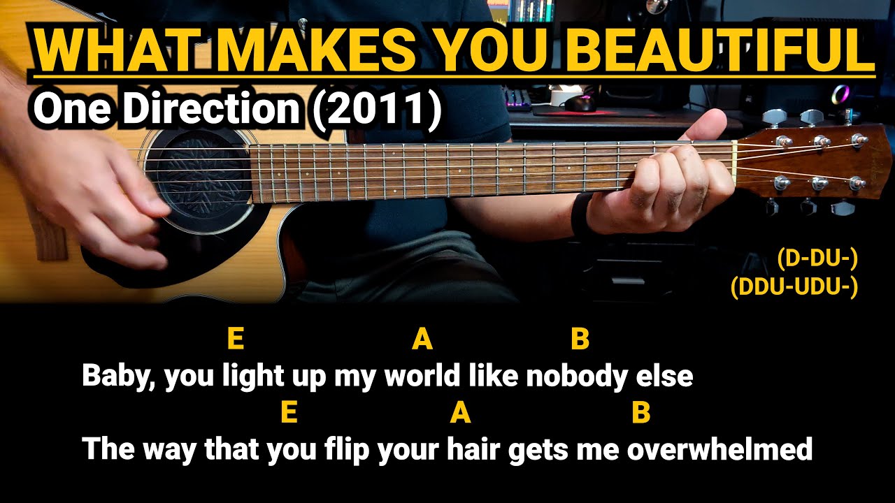 What Makes You Beautiful - One Direction (2011) Easy Guitar Chords Tutorial with Lyrics