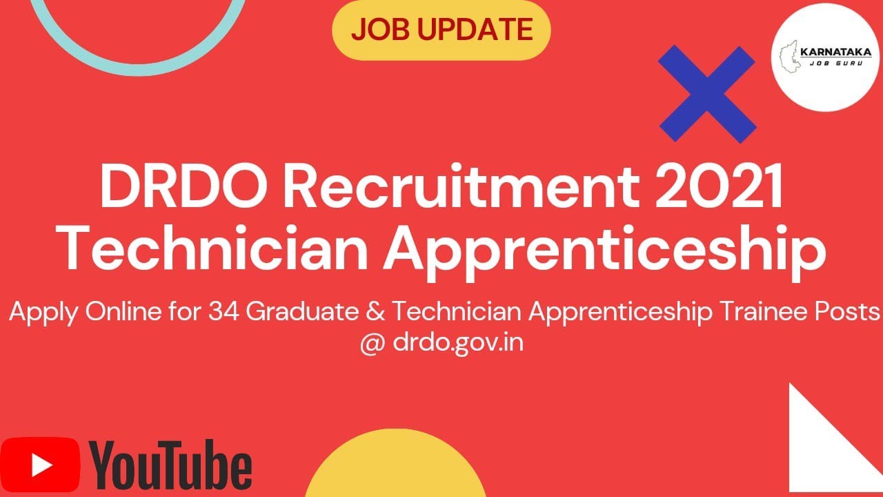DRDO Recruitment 2021 &ndash; Apply Online for 34 Graduate & Technician Apprenticeship Trainee Posts