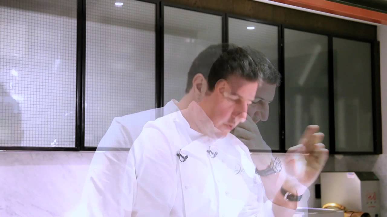 Claude Bosi demonstrates carpaccio of Cardigan Bay prawns