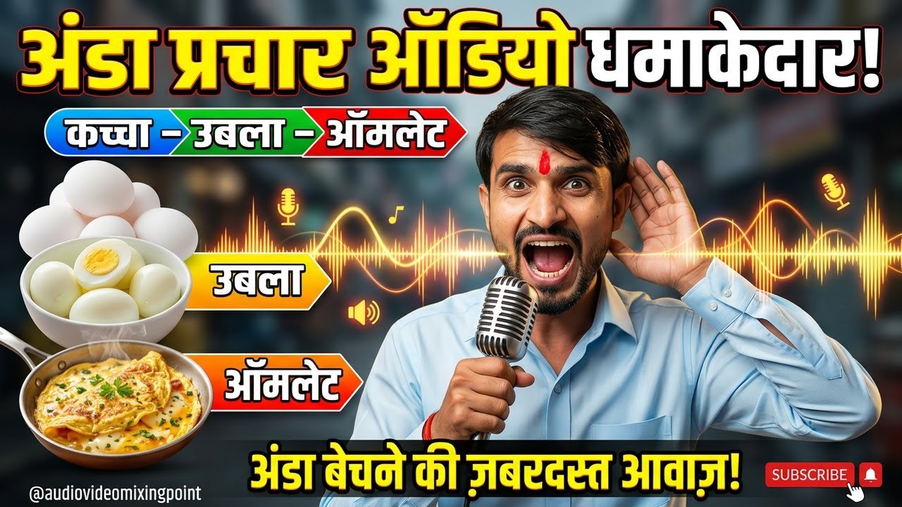 Ande ka new prachar ! कच्चा अंडा – उबला अंडा – गरमा गरम ऑमलेट ! अंडा बेचने की आवाज़