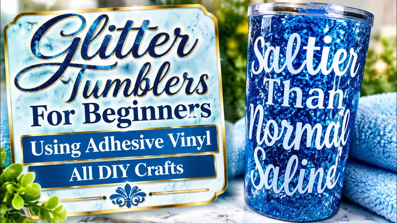 Beginner Glitter Stainless Steel Tumbler Cup Using Epoxy and Vinyl Tutorial For Nurses