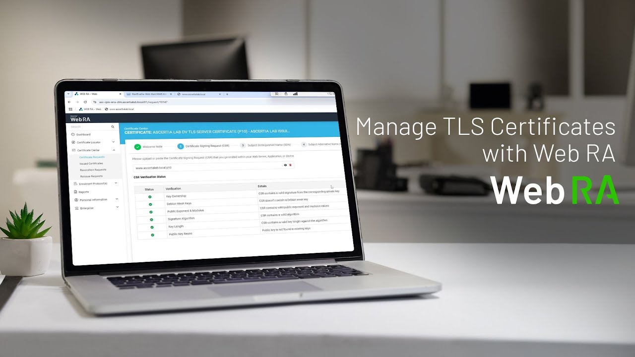 How to manage TLS certificates with Web RA Server