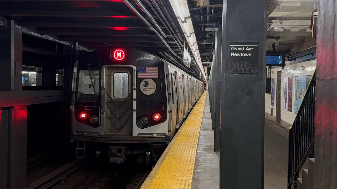 NYC Subway: (F),(E) Express & (M),(R) Local Train Action @ Grand Av Newtown! 