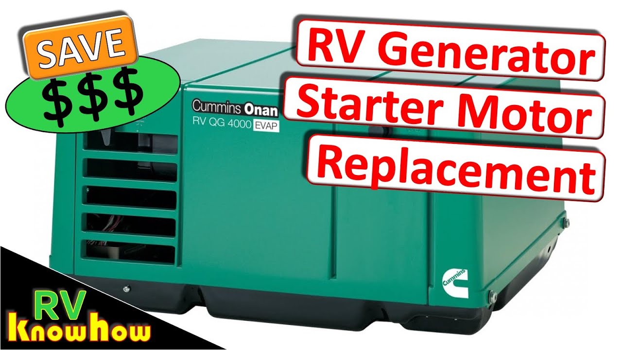 RV Generator starter motor replacement. Step by step DIY. Removal of Onan 4K RV generator.