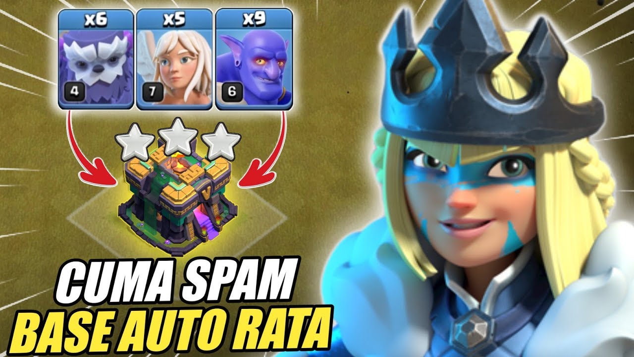 DILUAR NALAR‼️TINGGAL SPAM TENGAH UDAH AUTO RATA!! TH 14 QUEEN WALK YETI BOWLER ||Clash Of Clash