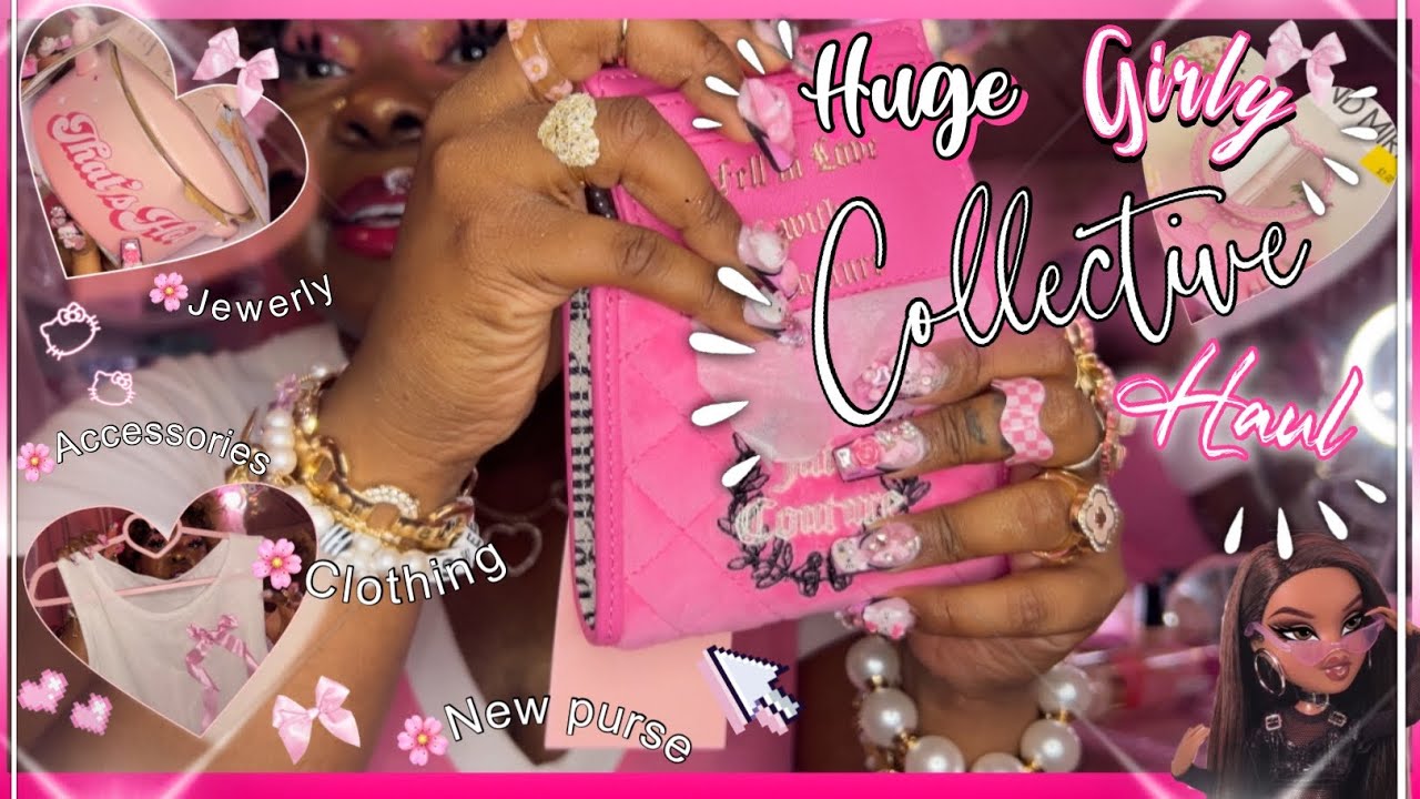 HUGE💅🏾Collective Girly Haul| juicy couture, Burlington, ross dress for less, pink, girly & cute