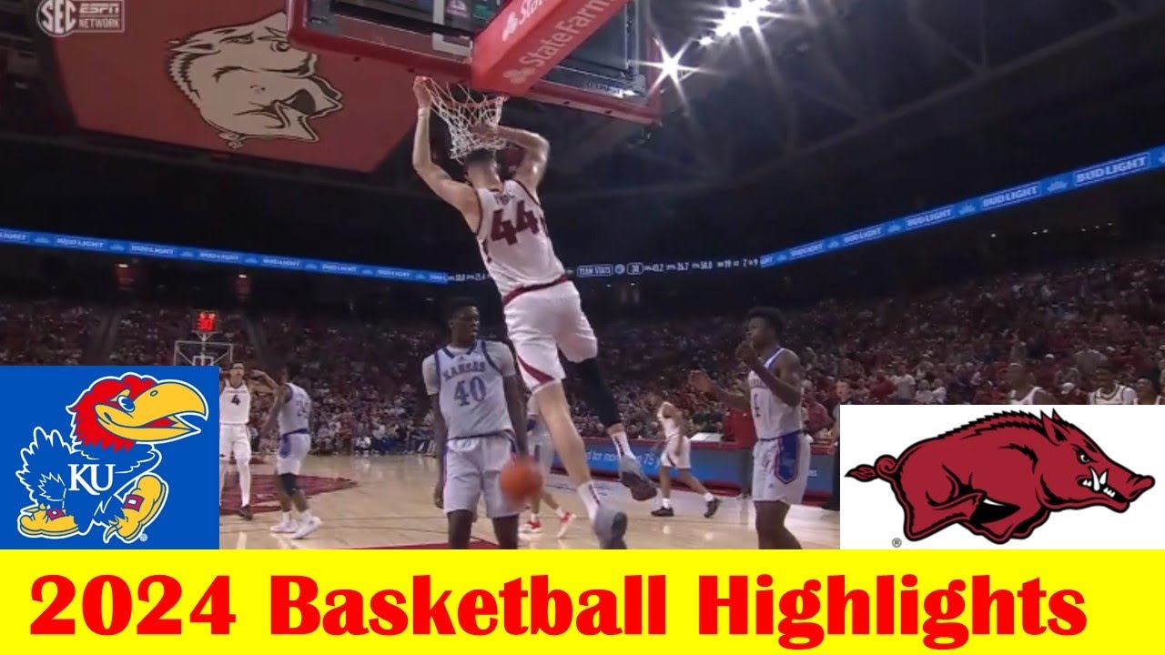 #1 Kansas vs #16 Arkansas Basketball Game Highlights 10 25 2024
