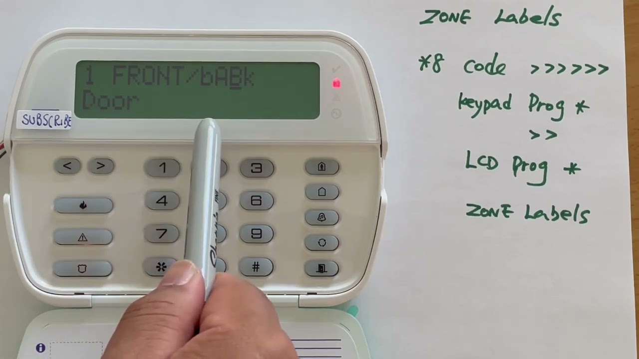 DSC PC1832 PK5500 zone lanels programming