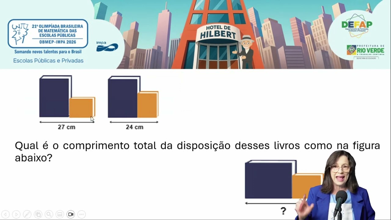 Questão OBMEP 2025 - Nível 01 - Medida dos livros