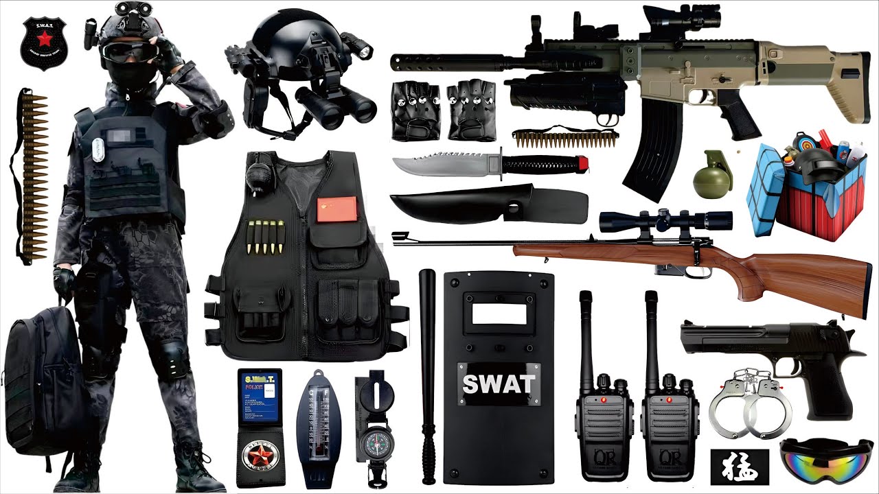 Unboxing Counter-Strike toy set, including SCAR automatic rifle, AK47 assault rifle, grenade, dagger
