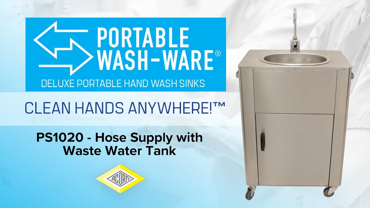 PS1020 Product Overview: Deluxe Portable Sink With Hose Supply & Waste Tank - Acorn Wash-Ware®